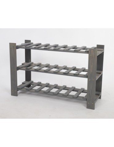 Regały - Regał na butelki drewniany B22R 50x80x28 3 półki Szary - product 5