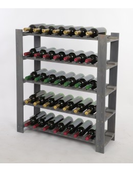 Regał na butelki drewniany B22R 90x80x28 5 półek Szary - product 2