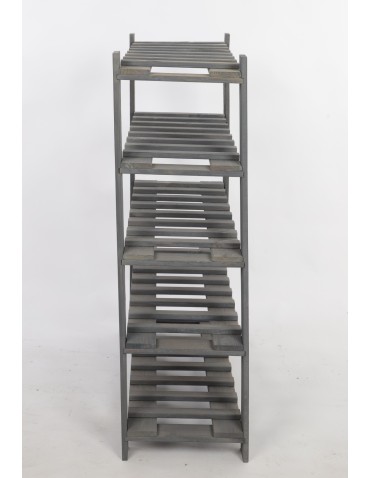 Regały - Regał na butelki drewniany B22R 90x80x28 5 półek Szary - product 3