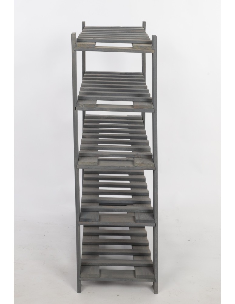 Regały - Regał na butelki drewniany B22R 90x80x28 5 półek Szary - product b2b.wamar.biz 3