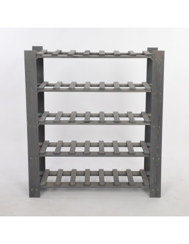 Regały - Regał na butelki drewniany B22R 90x80x28 5 półek Szary - product 4