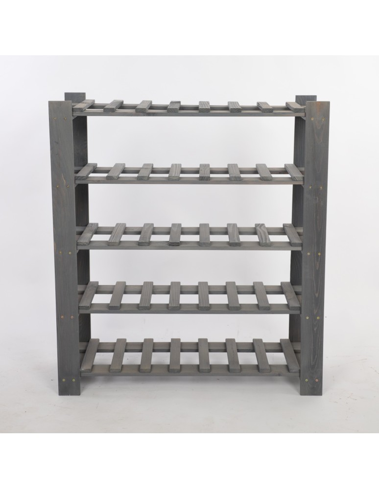 Regały - Regał na butelki drewniany B22R 90x80x28 5 półek Szary - product b2b.wamar.biz 4