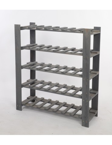 Regały - Regał na butelki drewniany B22R 90x80x28 5 półek Szary - product 5