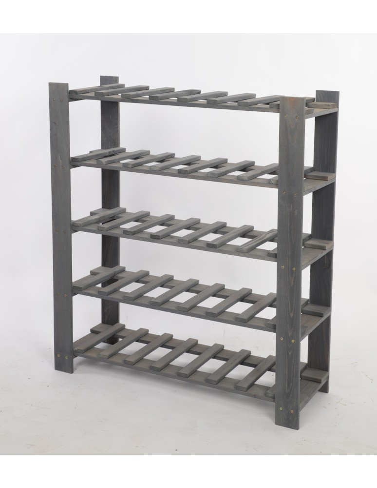 Regały - Regał na butelki drewniany B22R 90x80x28 5 półek Szary - product b2b.wamar.biz 5