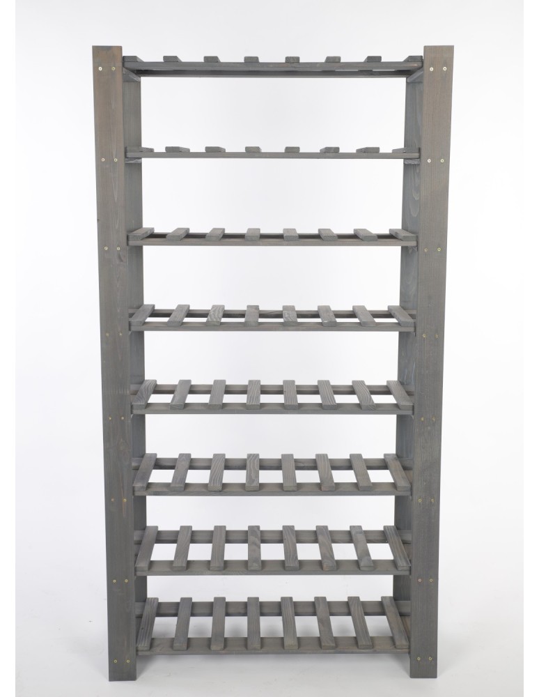 Regały - Regał na butelki drewniany B22R 150x80x28 8 półek Szary - product b2b.wamar.biz 3