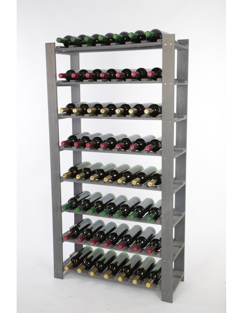 Regały - Regał na butelki drewniany B22R 150x80x28 8 półek Szary - product b2b.wamar.biz 4