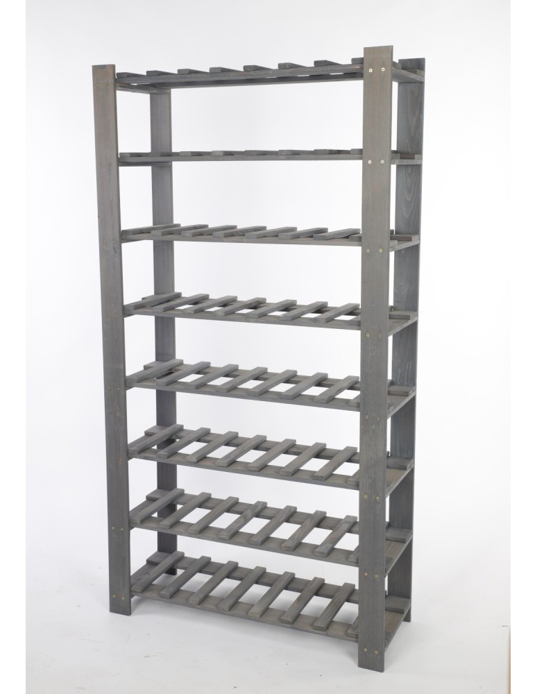 Regały - Regał na butelki drewniany B22R 150x80x28 8 półek Szary - product b2b.wamar.biz 5
