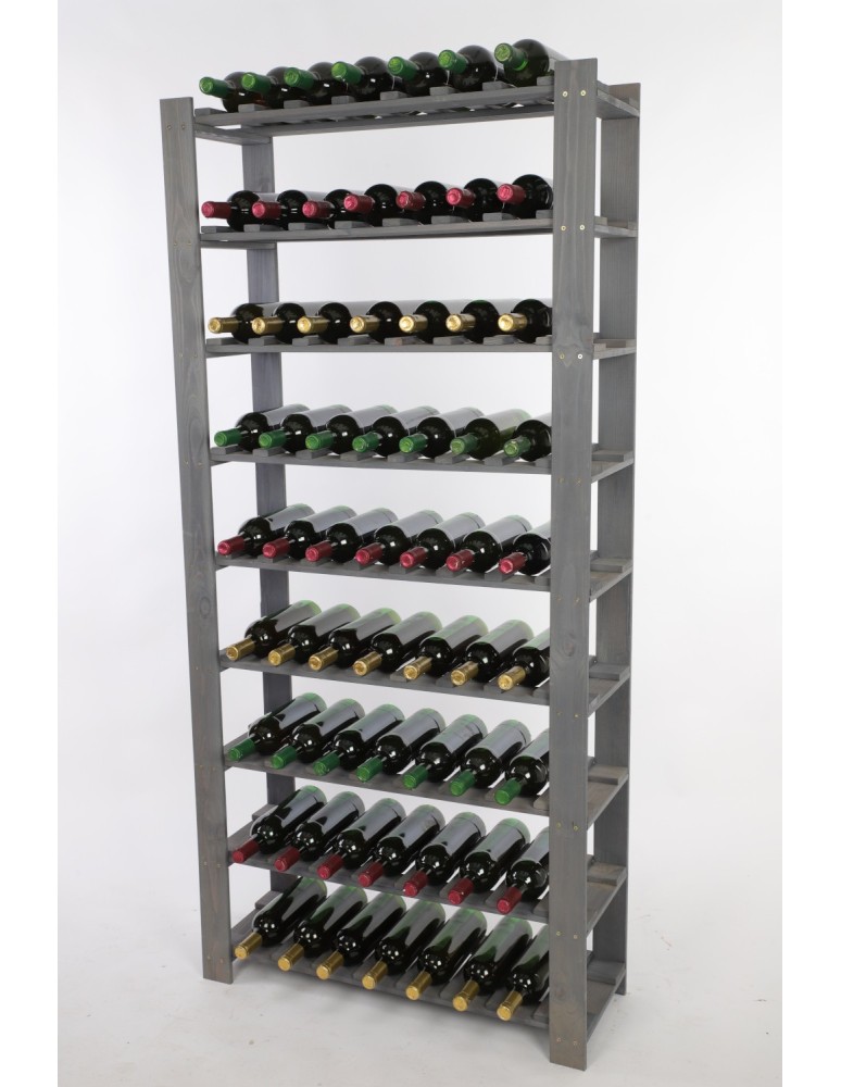 Regały - Regał na butelki drewniany B22R 170x80x28 9 półek Szary - product b2b.wamar.biz 2