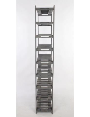 Regały - Regał na butelki drewniany B22R 170x80x28 9 półek Szary - product 3