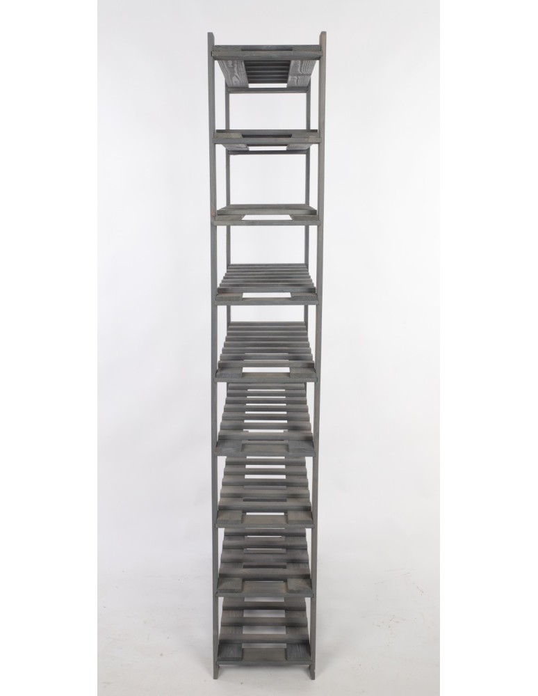 Regały - Regał na butelki drewniany B22R 170x80x28 9 półek Szary - product b2b.wamar.biz 3