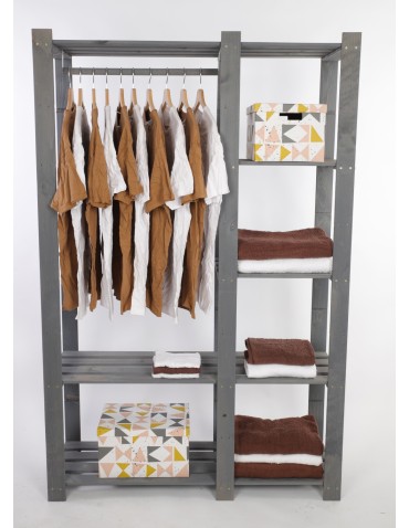 Regały - Regał garderoba na ubrania B25R 170x110x38 5 półek Szara - product 6