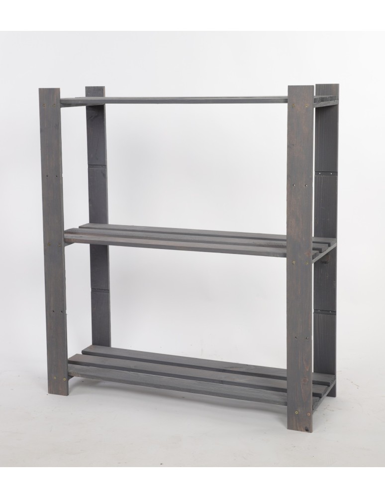 Regały - Regał na książki drewniany B26R 90x80x28 3 półki Szary - product b2b.wamar.biz 2