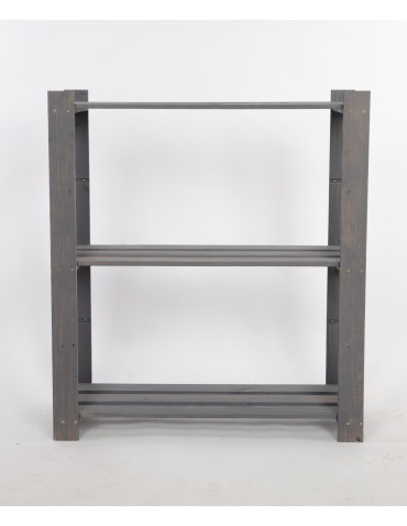 Regały - Regał na książki drewniany B26R 90x80x28 3 półki Szary - product 4