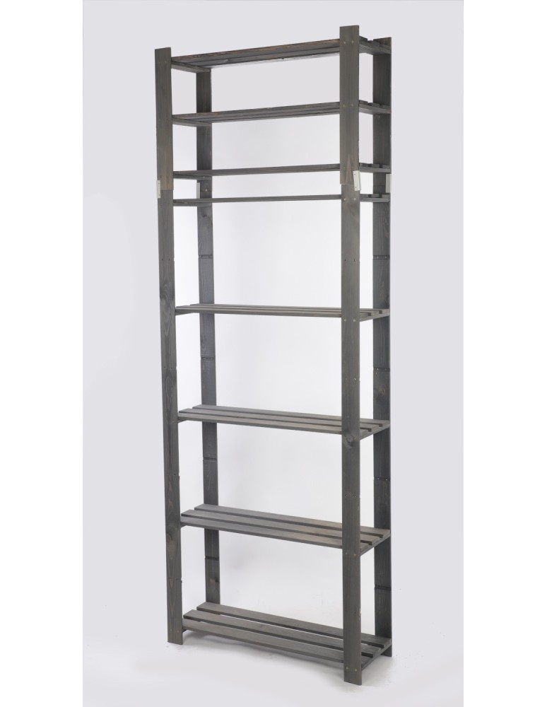 Regały - Regał na książki drewniany B28R 220x80x28 7 półek Szary - product b2b.wamar.biz 3