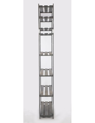 Regały - Regał na książki drewniany B28R 220x80x28 7 półek Szary - product 4