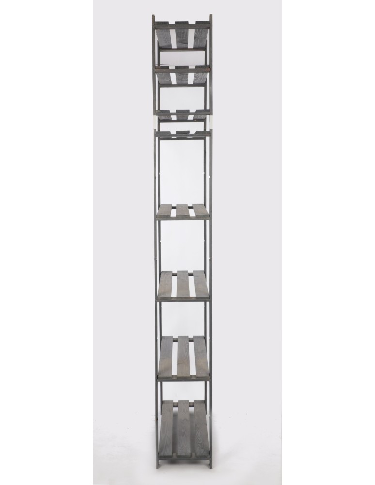 Regały - Regał na książki drewniany B28R 220x80x28 7 półek Szary - product b2b.wamar.biz 4