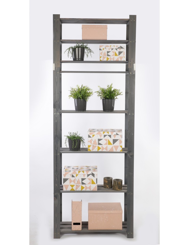 Regały - Regał na książki drewniany B28R 220x80x28 7 półek Szary - product b2b.wamar.biz 6