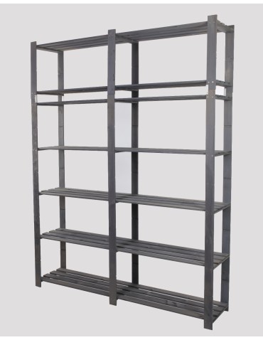 Regał na książki drewniany B32R 220x170x38 7 półek Szary - product 2