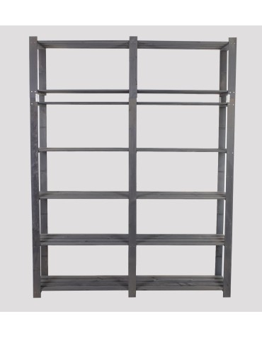 Regały - Regał na książki drewniany B32R 220x170x38 7 półek Szary - product 3