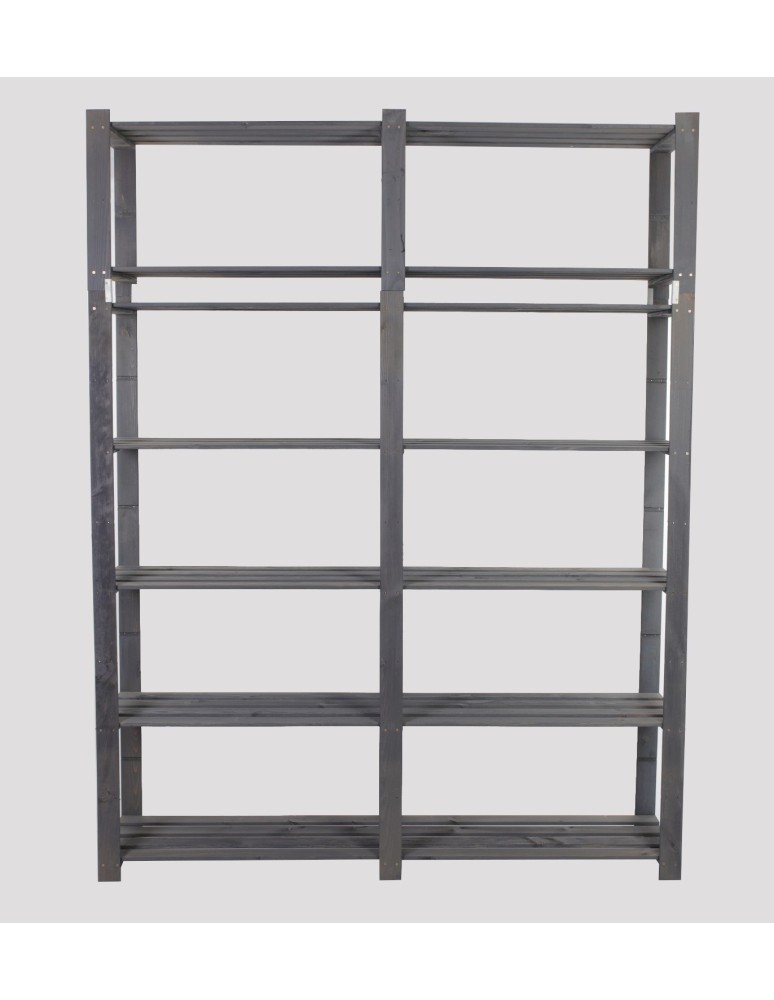 Regały - Regał na książki drewniany B32R 220x170x38 7 półek Szary - product b2b.wamar.biz 3