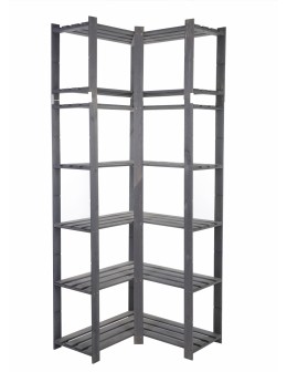 Regał na książki narożny B33R 220x85x38 7 półek Szary - product 2