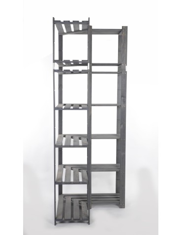 Regały - Regał na książki narożny B33R 220x85x38 7 półek Szary - product 4