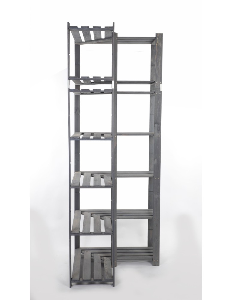 Regały - Regał na książki narożny B33R 220x85x38 7 półek Szary - product b2b.wamar.biz 4