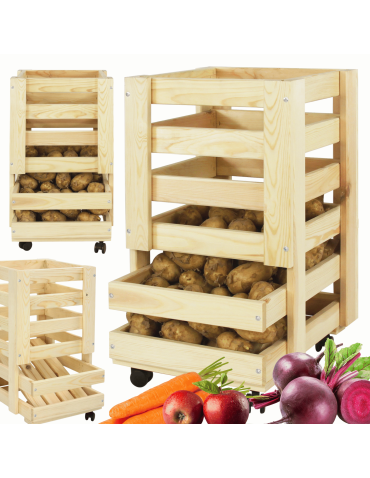 Drewniany regał na warzywa RZ02 - Naturalny