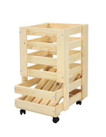 Regały - Drewniany regał na warzywa RZ02 - Naturalny - product 3