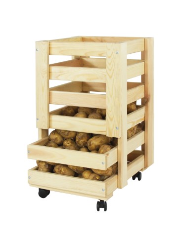 Regały - Drewniany regał na warzywa RZ02 - Naturalny - product 4
