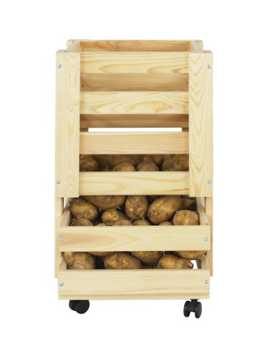 Regały - Drewniany regał na warzywa RZ02 - Naturalny - product 5