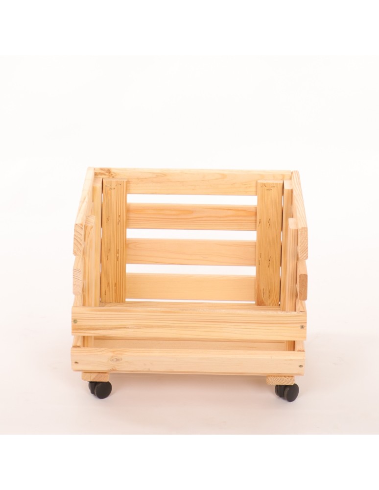 Skrzynie i skrzynki drewniane - Skrzynka na warzywa na kółkach RAWA /szer.37cm - Naturalna - product b2b.wamar.biz 4