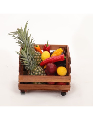 Skrzynka na warzywa na kółkach RAWA /szer.37cm -Brązowa - product 2