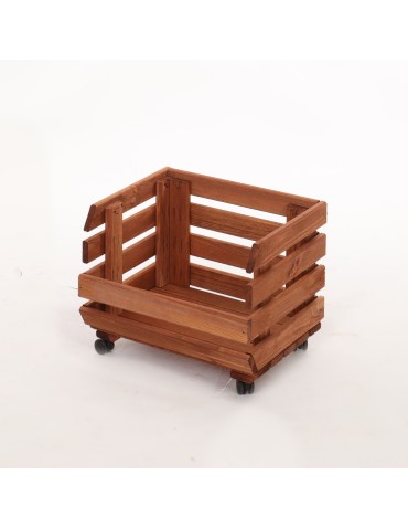 Skrzynie i skrzynki drewniane - Skrzynka na warzywa na kółkach RAWA /szer.37cm -Brązowa - product 3