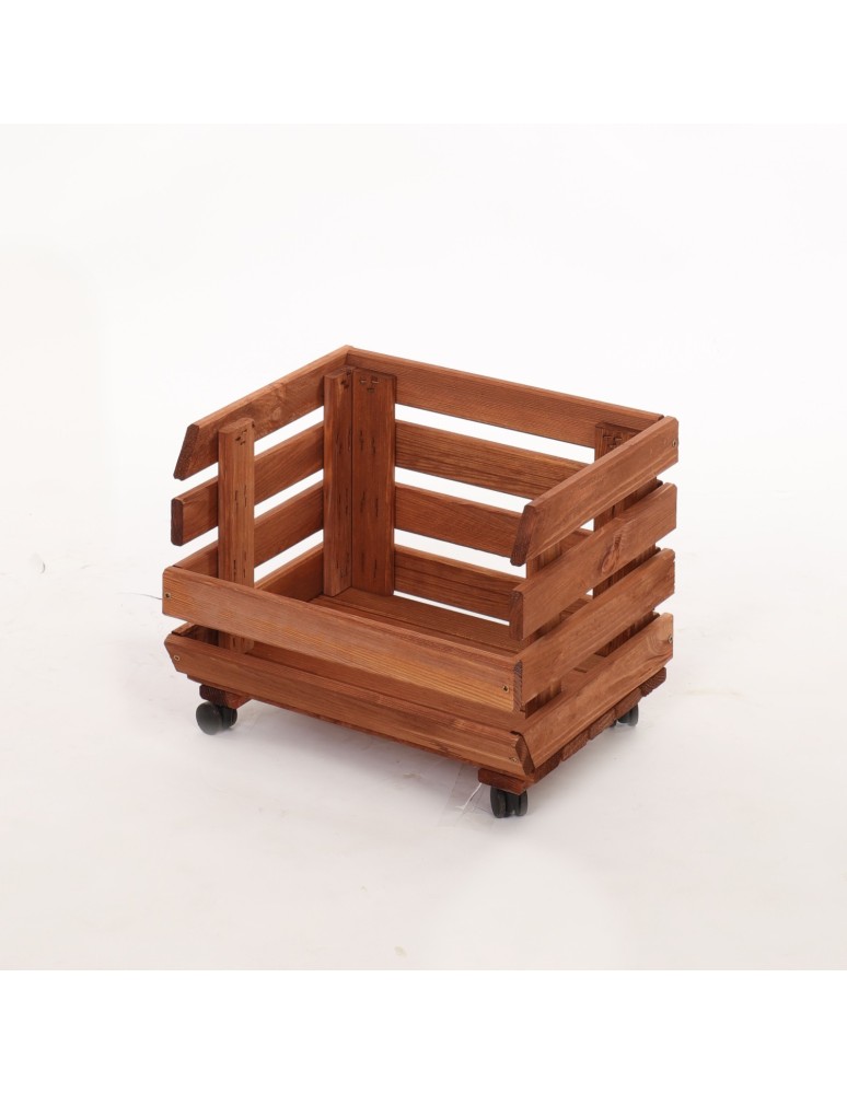 Skrzynie i skrzynki drewniane - Skrzynka na warzywa na kółkach RAWA /szer.37cm -Brązowa - product b2b.wamar.biz 3