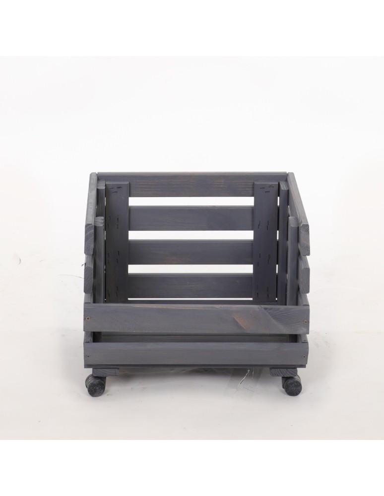 Skrzynie i skrzynki drewniane - Skrzynka na warzywa na kółkach RAWA /szer.37cm -Szara - product b2b.wamar.biz 4