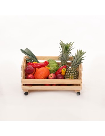 Skrzynka na warzywa na kółkach RAWA /szer.57cm - Naturalna - product 2