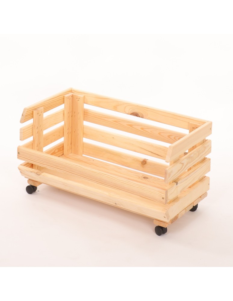 Skrzynie i skrzynki drewniane - Skrzynka na warzywa na kółkach RAWA /szer.57cm - Naturalna - product b2b.wamar.biz 3