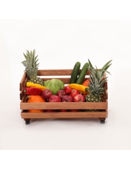 Skrzynka na warzywa na kółkach RAWA /szer.57cm - Brązowa - product 2
