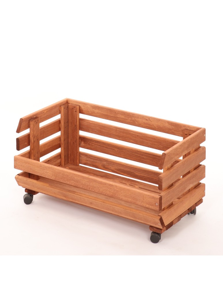 Skrzynie i skrzynki drewniane - Skrzynka na warzywa na kółkach RAWA /szer.57cm - Brązowa - product b2b.wamar.biz 3