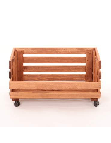 Skrzynie i skrzynki drewniane - Skrzynka na warzywa na kółkach RAWA /szer.57cm - Brązowa - product 4