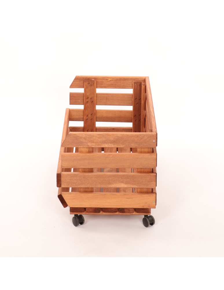 Skrzynie i skrzynki drewniane - Skrzynka na warzywa na kółkach RAWA /szer.57cm - Brązowa - product b2b.wamar.biz 5