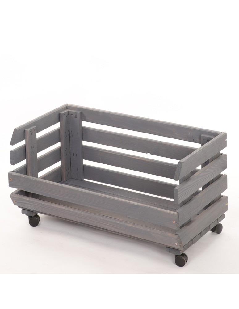 Skrzynie i skrzynki drewniane - Skrzynka na warzywa na kółkach RAWA /szer.57cm - Szara - product b2b.wamar.biz 3