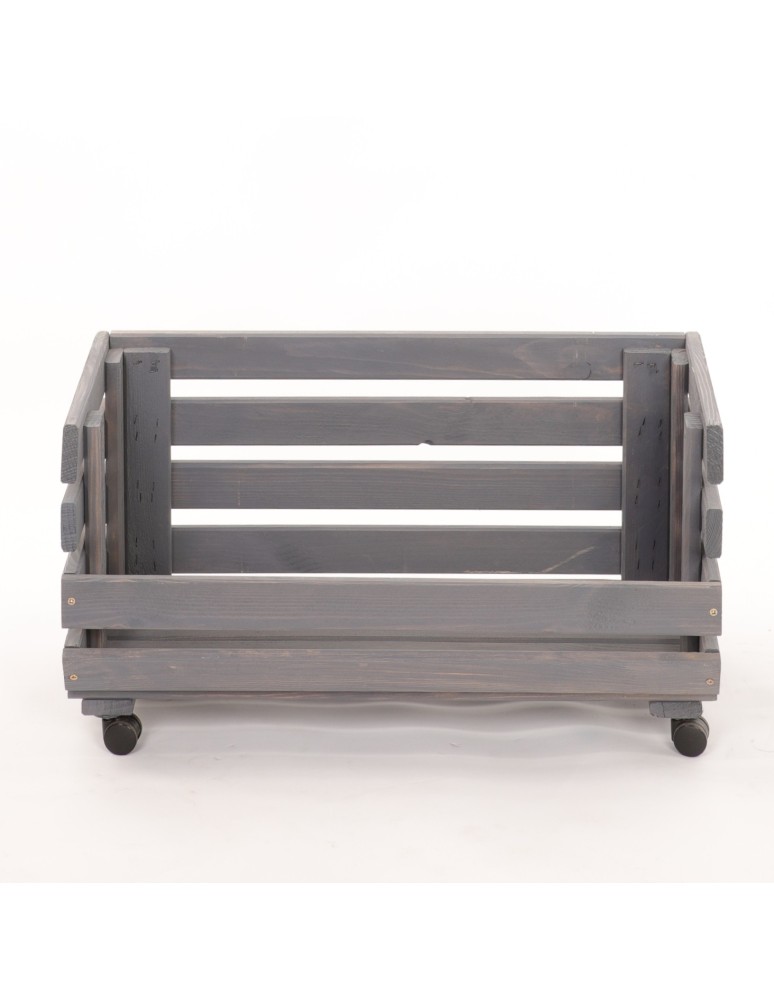 Skrzynie i skrzynki drewniane - Skrzynka na warzywa na kółkach RAWA /szer.57cm - Szara - product b2b.wamar.biz 4