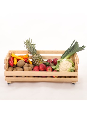 Skrzynka na warzywa na kółkach RAWA /szer.77cm - Naturalna - product 2