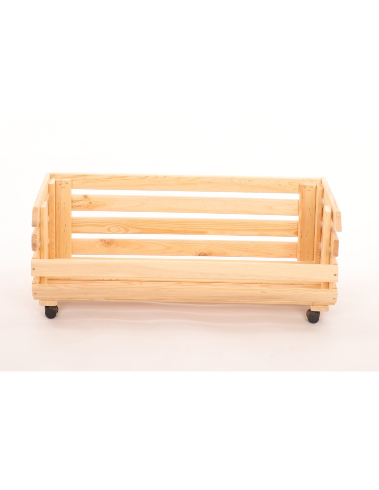 Skrzynie i skrzynki drewniane - Skrzynka na warzywa na kółkach RAWA /szer.77cm - Naturalna - product b2b.wamar.biz 4