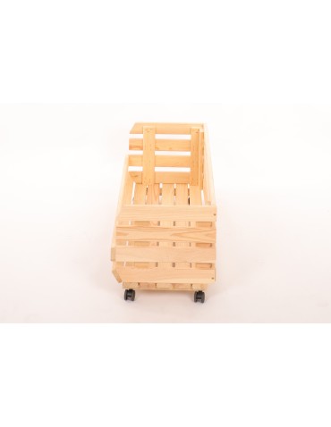 Skrzynie i skrzynki drewniane - Skrzynka na warzywa na kółkach RAWA /szer.77cm - Naturalna - product 5