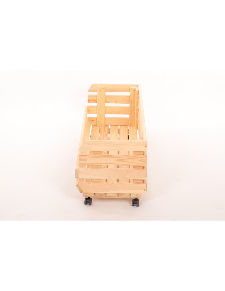 Skrzynie i skrzynki drewniane - Skrzynka na warzywa na kółkach RAWA /szer.77cm - Naturalna - product b2b.wamar.biz 5