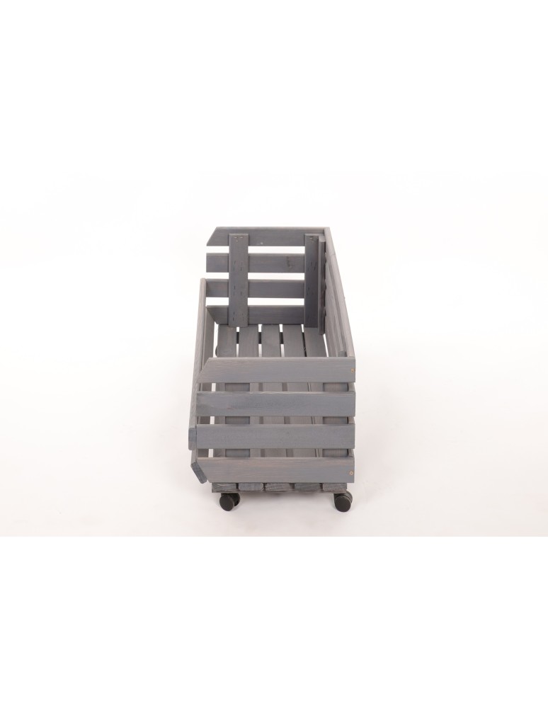 Skrzynie i skrzynki drewniane - Skrzynka na warzywa na kółkach RAWA /szer.77cm - Szara - product b2b.wamar.biz 5