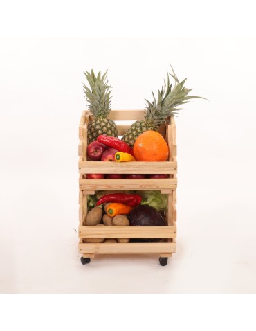 Skrzynki na warzywa na kółkach RAWA /szer.37cm - Naturalne - product 2